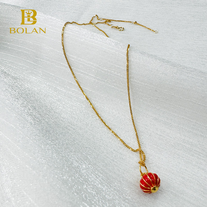 Gold Red Lantern Pendant